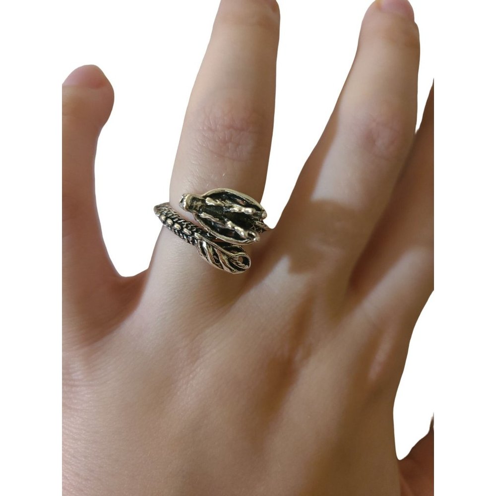 Unisex Silver Dragon Ring Size 7